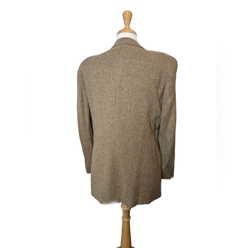 Vtg Country Road Australia Wool Blend Herringbone Tweed Blazer Jacket 40R - Picture 3 of 11